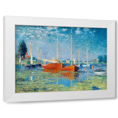 Argenteuil White Modern Wood Framed Art Print by Monet, Claude