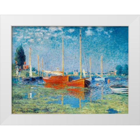 Argenteuil White Modern Wood Framed Art Print by Monet, Claude