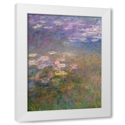 Water Lilies I White Modern Wood Framed Art Print by Monet, Claude