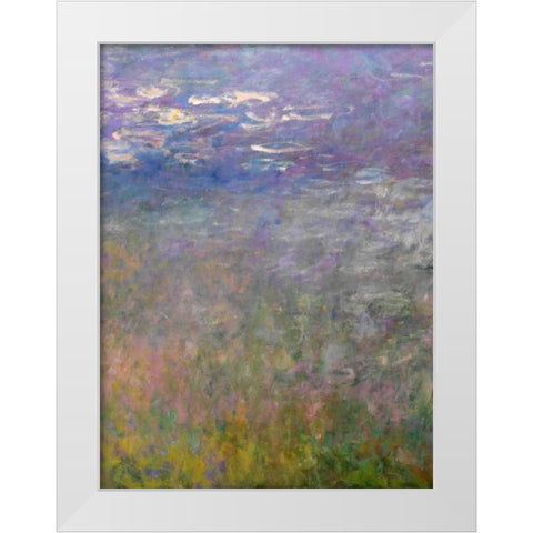 Water Lilies II White Modern Wood Framed Art Print by Monet, Claude