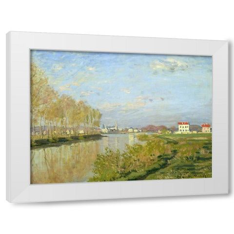 The Seine at Argenteuil White Modern Wood Framed Art Print by Monet, Claude
