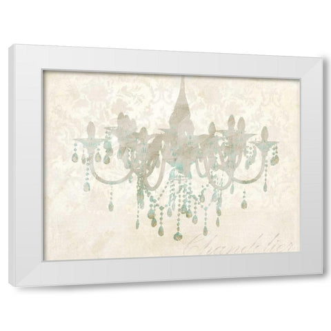 Chandelier White Modern Wood Framed Art Print by Dellal, Remy