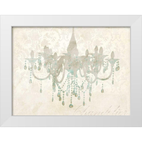 Chandelier White Modern Wood Framed Art Print by Dellal, Remy