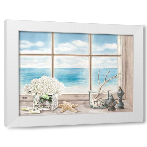 Memories of the Ocean White Modern Wood Framed Art Print by Dellal, Remy