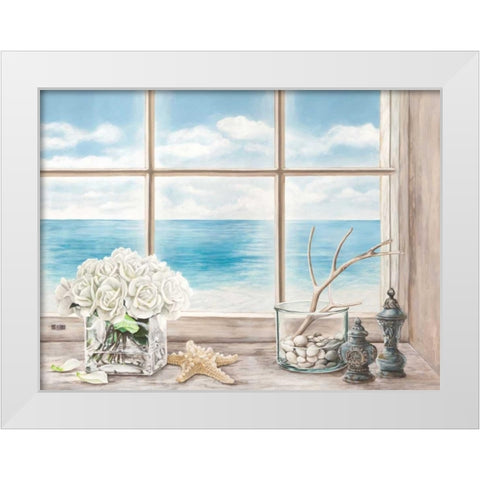 Memories of the Ocean White Modern Wood Framed Art Print by Dellal, Remy