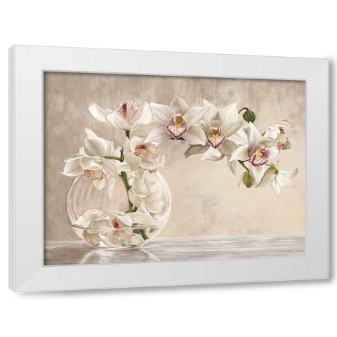 Orchid Vase White Modern Wood Framed Art Print by Remy, Dellal