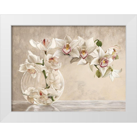 Orchid Vase White Modern Wood Framed Art Print by Remy, Dellal