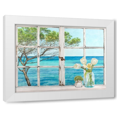 Mediterranee (detail) White Modern Wood Framed Art Print by Dellal, Remy