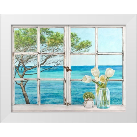 Mediterranee (detail) White Modern Wood Framed Art Print by Dellal, Remy