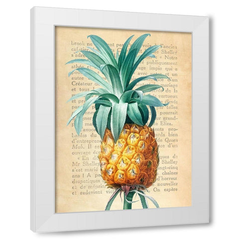 Pineapple- After Redoute White Modern Wood Framed Art Print by Dellal, Remy