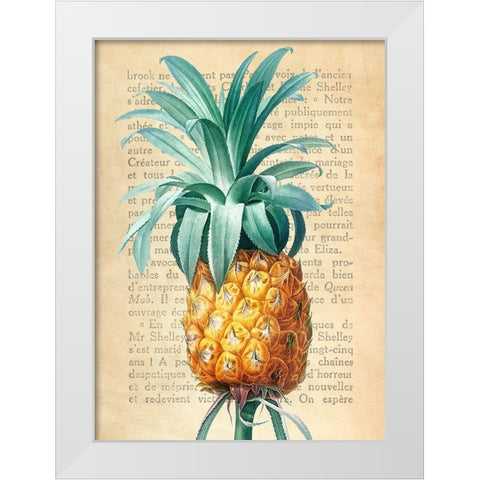 Pineapple- After Redoute White Modern Wood Framed Art Print by Dellal, Remy