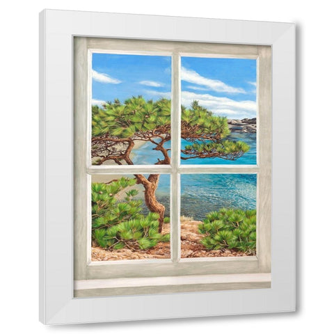 Baie mediterraneenne I White Modern Wood Framed Art Print by Dellal, Remy