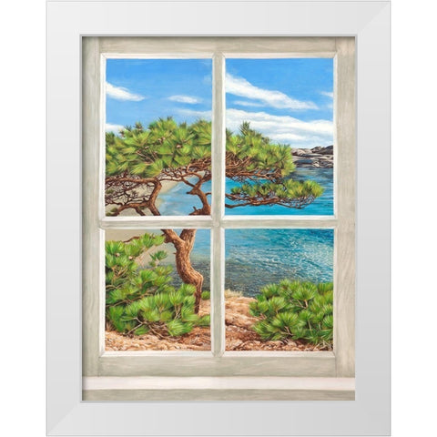 Baie mediterraneenne I White Modern Wood Framed Art Print by Dellal, Remy