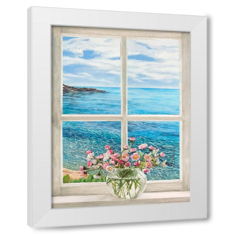 Baie mediterraneenne II White Modern Wood Framed Art Print by Dellal, Remy