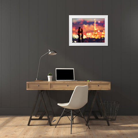 A Date in Paris White Modern Wood Framed Art Print by Loumer, Dianne