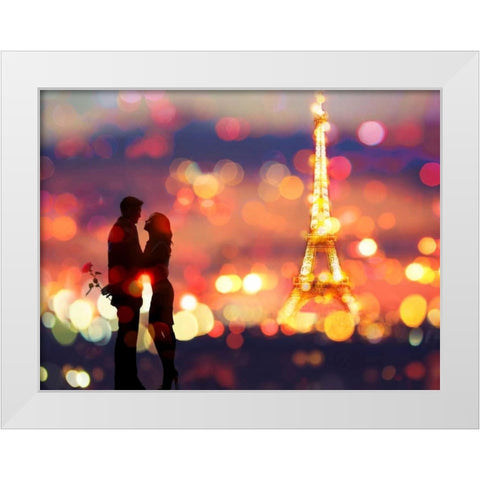 A Date in Paris White Modern Wood Framed Art Print by Loumer, Dianne