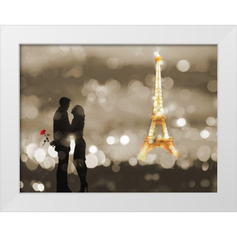 A Date in Paris (BW) White Modern Wood Framed Art Print by Loumer, Dianne