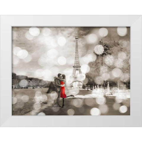Boulevard of Trees  (BW) White Modern Wood Framed Art Print by Loumer, Dianne