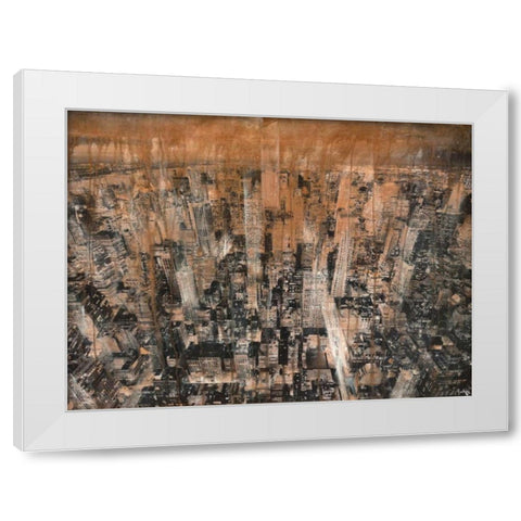 NYC Aerial 4 White Modern Wood Framed Art Print by Moschetta, Dario