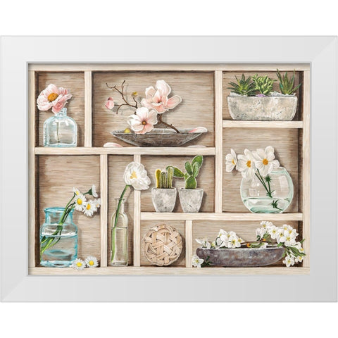 Fleurs et Memoires White Modern Wood Framed Art Print by Dolci, Elena