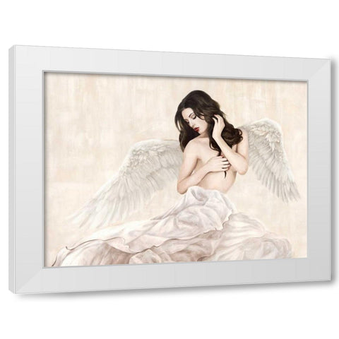 Inspiring Angel White Modern Wood Framed Art Print by Duval, Sonya