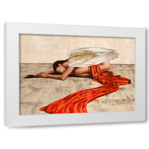Reclined Angel White Modern Wood Framed Art Print by Duval, Sonya