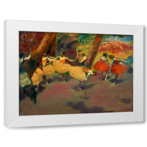 Before the Performance White Modern Wood Framed Art Print by Degas, Edgar