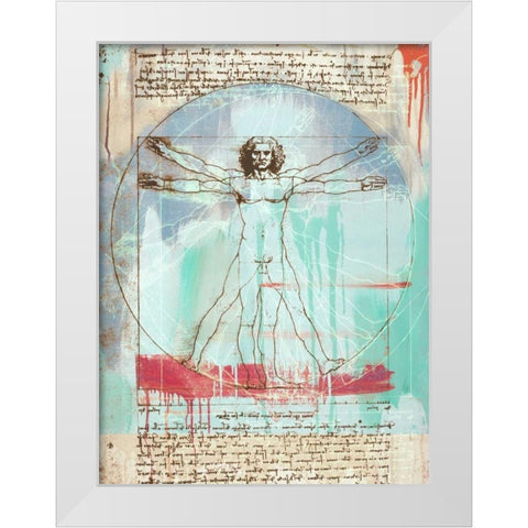 Vitruvian Man 2.0 White Modern Wood Framed Art Print by Chestier, Eric