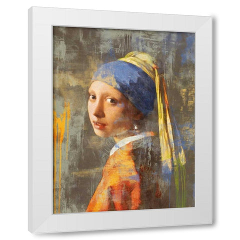 Vermeers Girl 2.0 White Modern Wood Framed Art Print by Chestier, Eric
