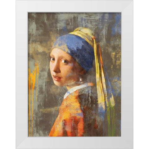 Vermeers Girl 2.0 White Modern Wood Framed Art Print by Chestier, Eric