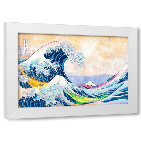 Hokusais Wave 2.0 White Modern Wood Framed Art Print by Chestier, Eric