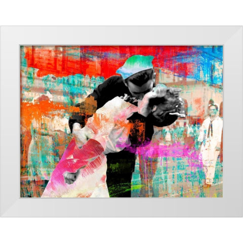 Kissing the War Goodbye 2.0 White Modern Wood Framed Art Print by Chestier, Eric