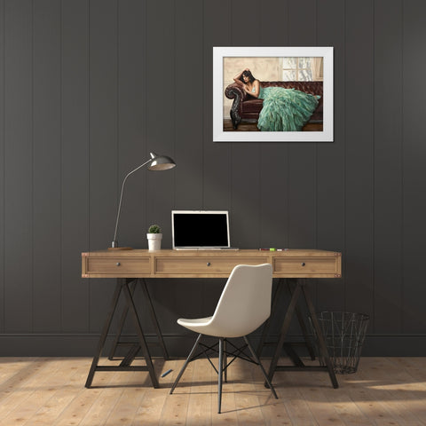 Aquamarine Beauty White Modern Wood Framed Art Print by Ciccone, Emilio