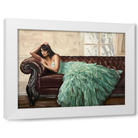 Aquamarine Beauty White Modern Wood Framed Art Print by Ciccone, Emilio