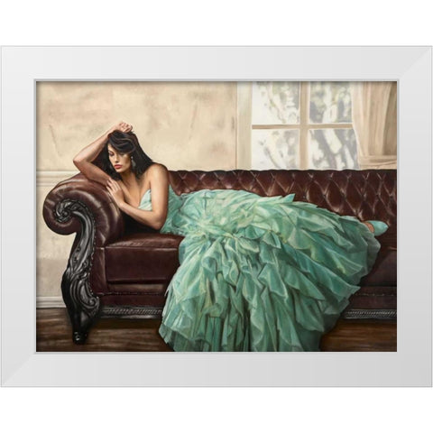 Aquamarine Beauty White Modern Wood Framed Art Print by Ciccone, Emilio
