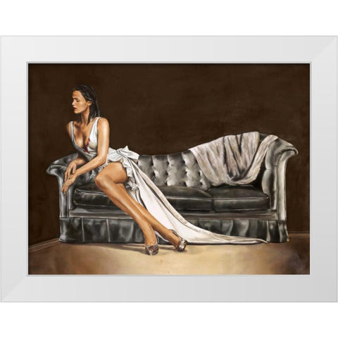 Caprice White Modern Wood Framed Art Print by Ciccone, Emilio