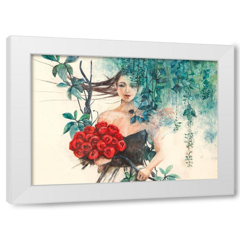 Fairy of the Roses White Modern Wood Framed Art Print by Pagnoni, Erica