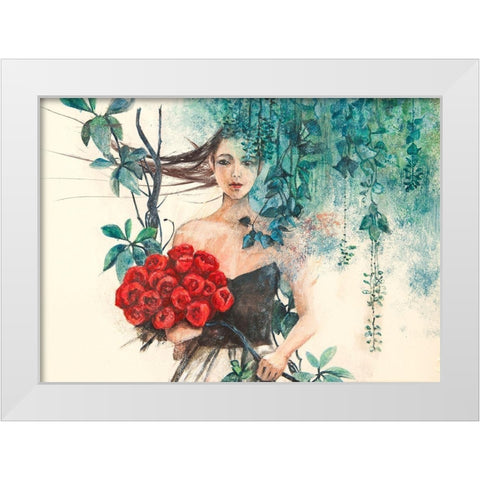 Fairy of the Roses White Modern Wood Framed Art Print by Pagnoni, Erica