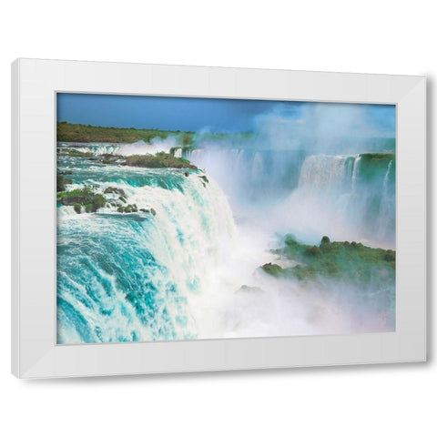 Iguazu Falls, Brazil White Modern Wood Framed Art Print by Frank, Krahmer