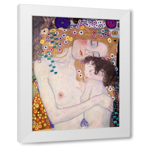 Le Tre eta della donna White Modern Wood Framed Art Print by Klimt, Gustav