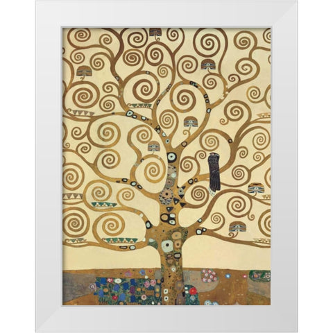 The Tree of Life White Modern Wood Framed Art Print by Klimt, Gustav