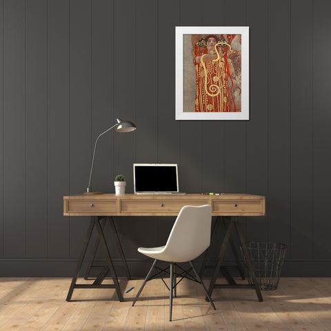 Medicina White Modern Wood Framed Art Print by Klimt, Gustav