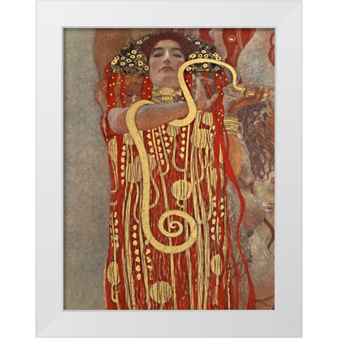 Medicina White Modern Wood Framed Art Print by Klimt, Gustav