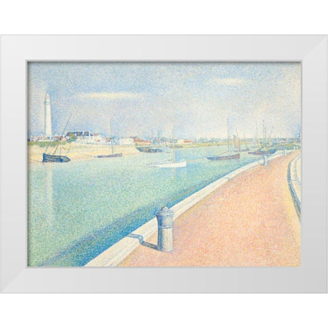 The Channel of Gravelines White Modern Wood Framed Art Print by Seurat, Georges