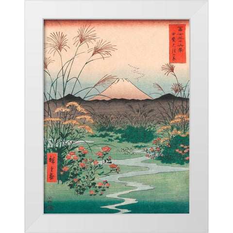 Otsuki Plain in Kai Province White Modern Wood Framed Art Print by Ando, Hiroshige