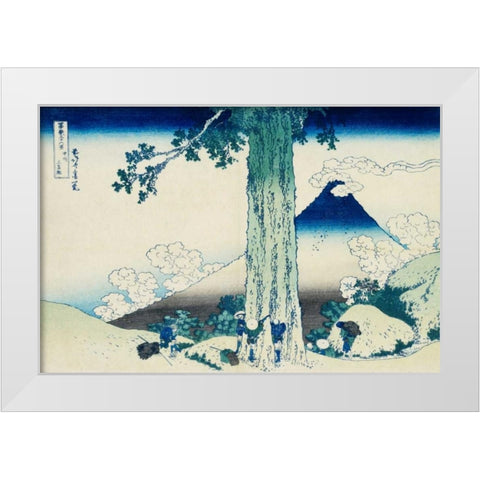 View of Mount Fuji ca. 1829-1833 White Modern Wood Framed Art Print by Hokusai