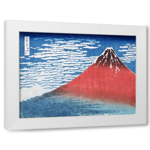 Fine Wind Clear Morning White Modern Wood Framed Art Print by Hokusai