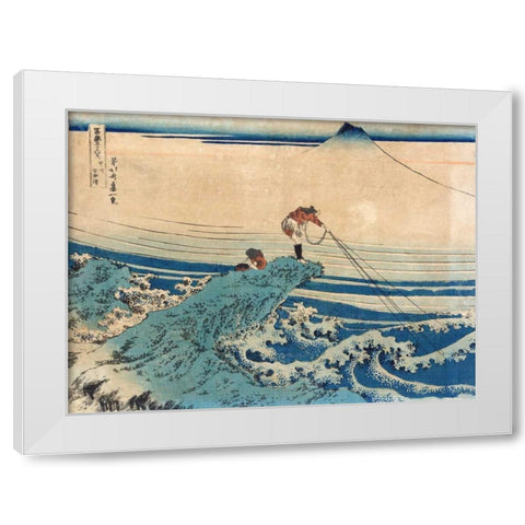 Koshu kajikazawa (From 36 Views of Mount Fuji) White Modern Wood Framed Art Print by Hokusai, Katsushika