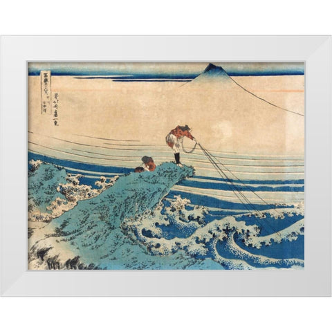Koshu kajikazawa (From 36 Views of Mount Fuji) White Modern Wood Framed Art Print by Hokusai, Katsushika