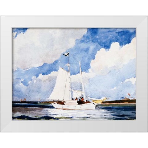 Fishing Schooner, Nassau  White Modern Wood Framed Art Print by Homer, Winslow